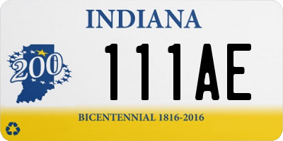 IN license plate 111AE