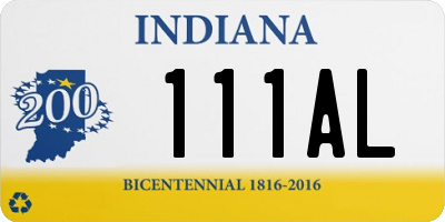 IN license plate 111AL