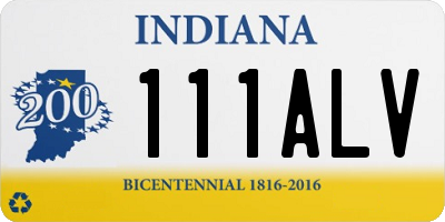 IN license plate 111ALV