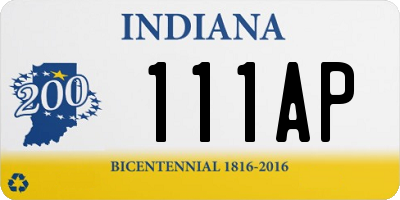 IN license plate 111AP
