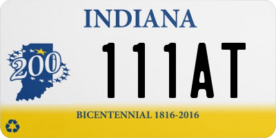 IN license plate 111AT
