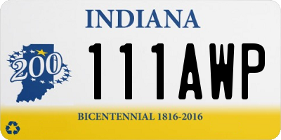 IN license plate 111AWP