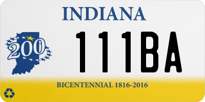 IN license plate 111BA