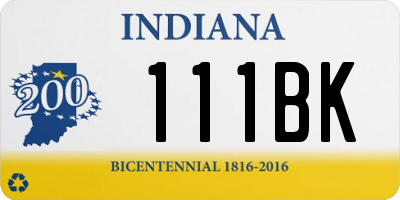 IN license plate 111BK