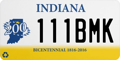IN license plate 111BMK