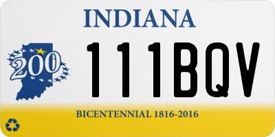 IN license plate 111BQV