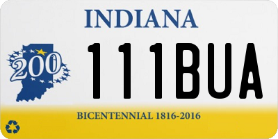 IN license plate 111BUA