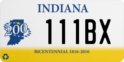 IN license plate 111BX