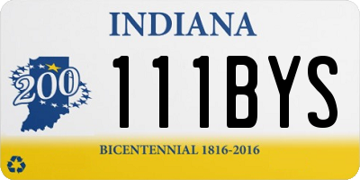 IN license plate 111BYS