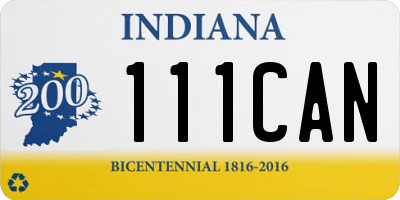 IN license plate 111CAN