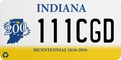 IN license plate 111CGD