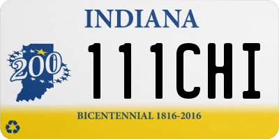 IN license plate 111CHI