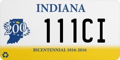 IN license plate 111CI