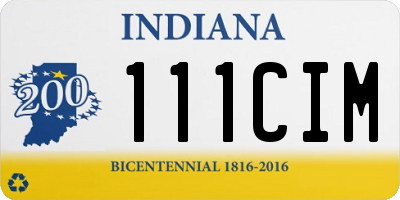 IN license plate 111CIM