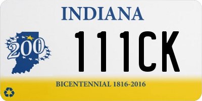 IN license plate 111CK