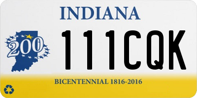 IN license plate 111CQK