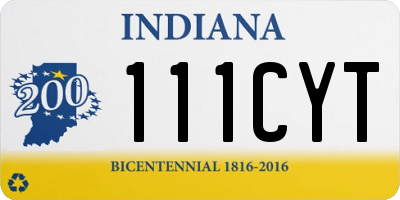 IN license plate 111CYT