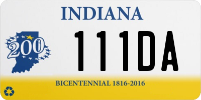 IN license plate 111DA