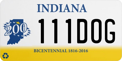 IN license plate 111DOG