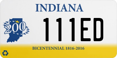 IN license plate 111ED