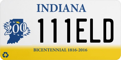 IN license plate 111ELD