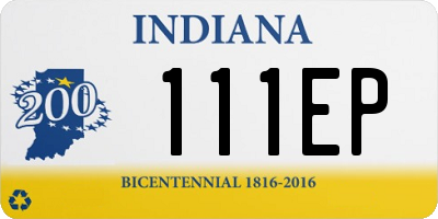 IN license plate 111EP