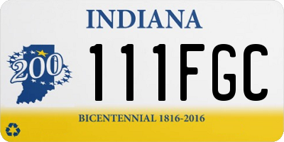 IN license plate 111FGC