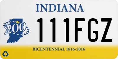 IN license plate 111FGZ
