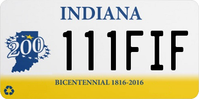 IN license plate 111FIF