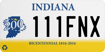 IN license plate 111FNX