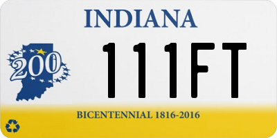IN license plate 111FT