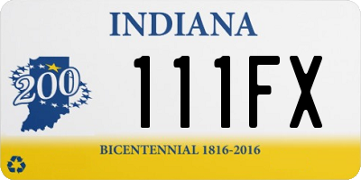 IN license plate 111FX