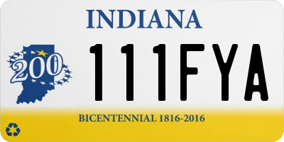 IN license plate 111FYA