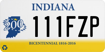 IN license plate 111FZP