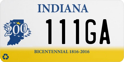 IN license plate 111GA