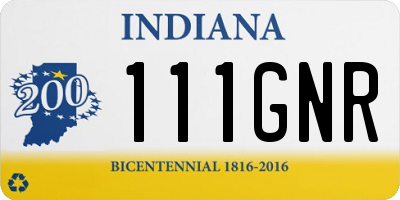 IN license plate 111GNR