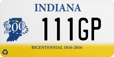 IN license plate 111GP