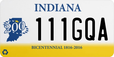 IN license plate 111GQA