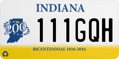IN license plate 111GQH