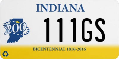 IN license plate 111GS