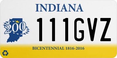 IN license plate 111GVZ