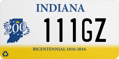 IN license plate 111GZ