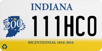 IN license plate 111HCO