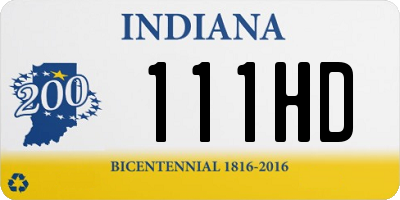 IN license plate 111HD