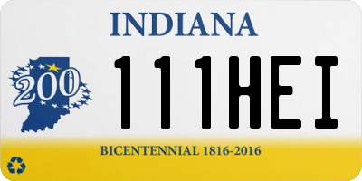 IN license plate 111HEI