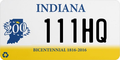 IN license plate 111HQ