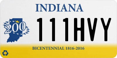 IN license plate 111HVY