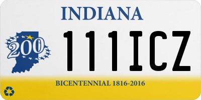 IN license plate 111ICZ
