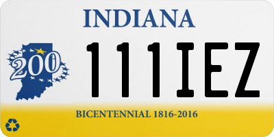 IN license plate 111IEZ