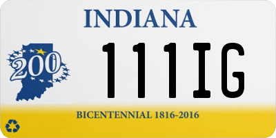 IN license plate 111IG